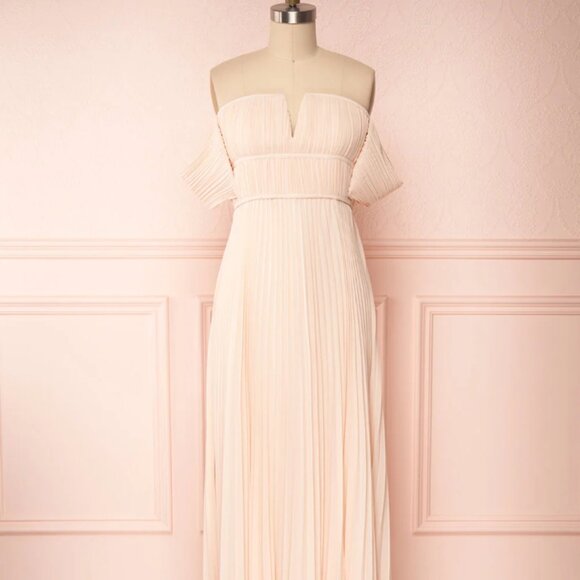 Boutique 1861 Pink Chiffon Off-Shoulder Dress – Size XL, NWT - Picture 10 of 14